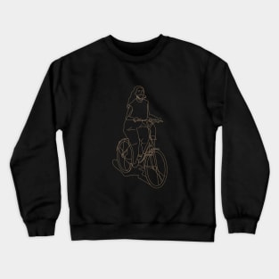 Women On Bicycle ( Line ) Crewneck Sweatshirt